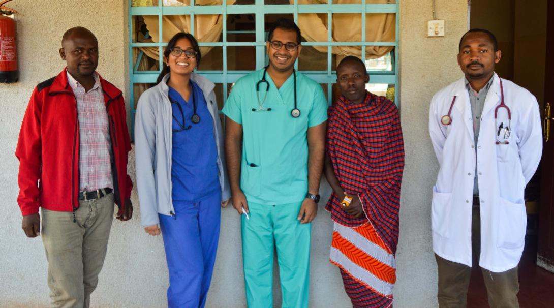 Medicine and Healthcare interns with staff in Africa