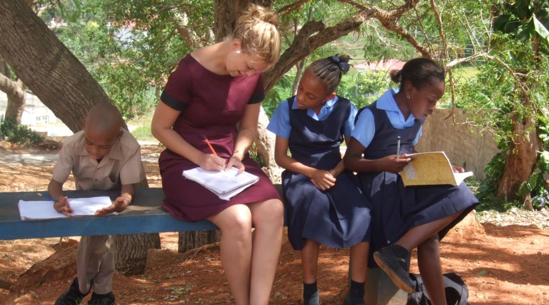 A volunteer teacher in Jamaica