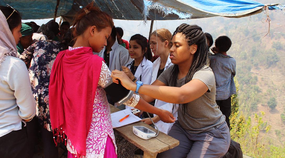 Pre-med medical outreach in Nepal