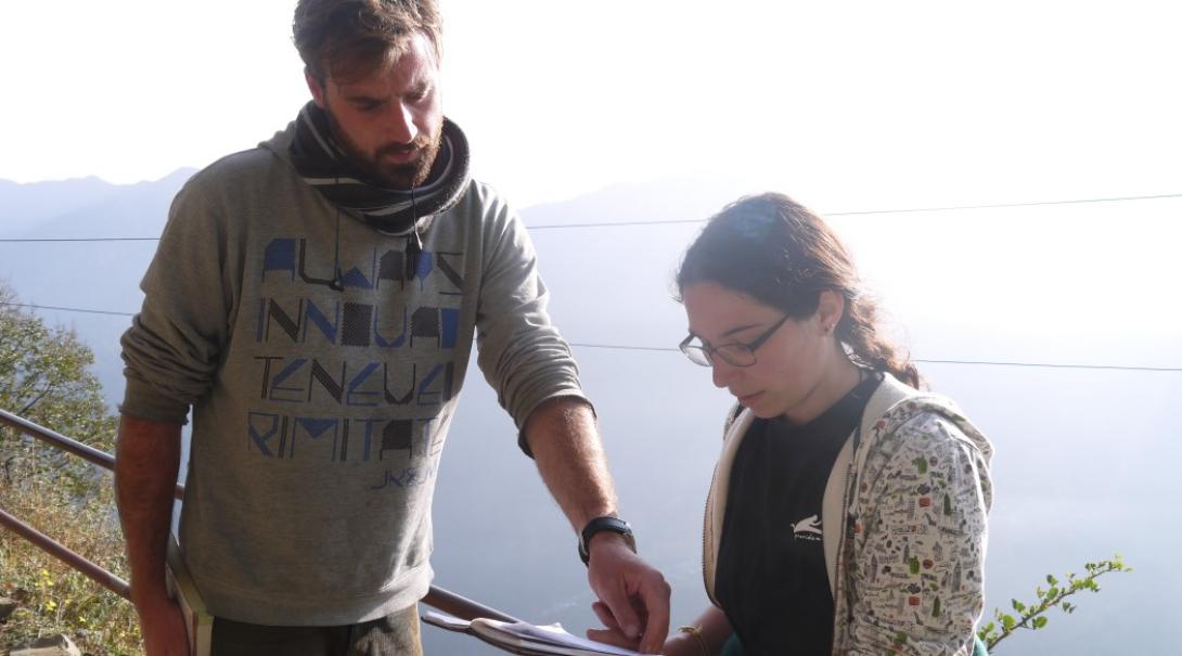 Volunteers record their work in Nepal