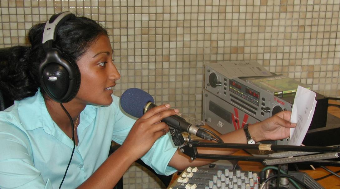 An intern at work at our journalism placement in Ghana