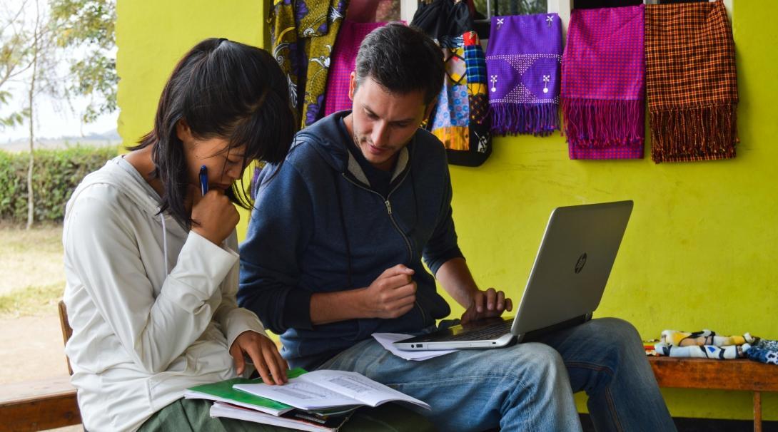 Interns meet to discuss business plans and loan management during our Micro-finance internship in Tanzania