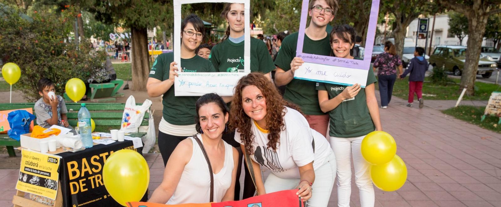 A human trafficking awareness campaign during our Human Rights internship for high school students in Argentina