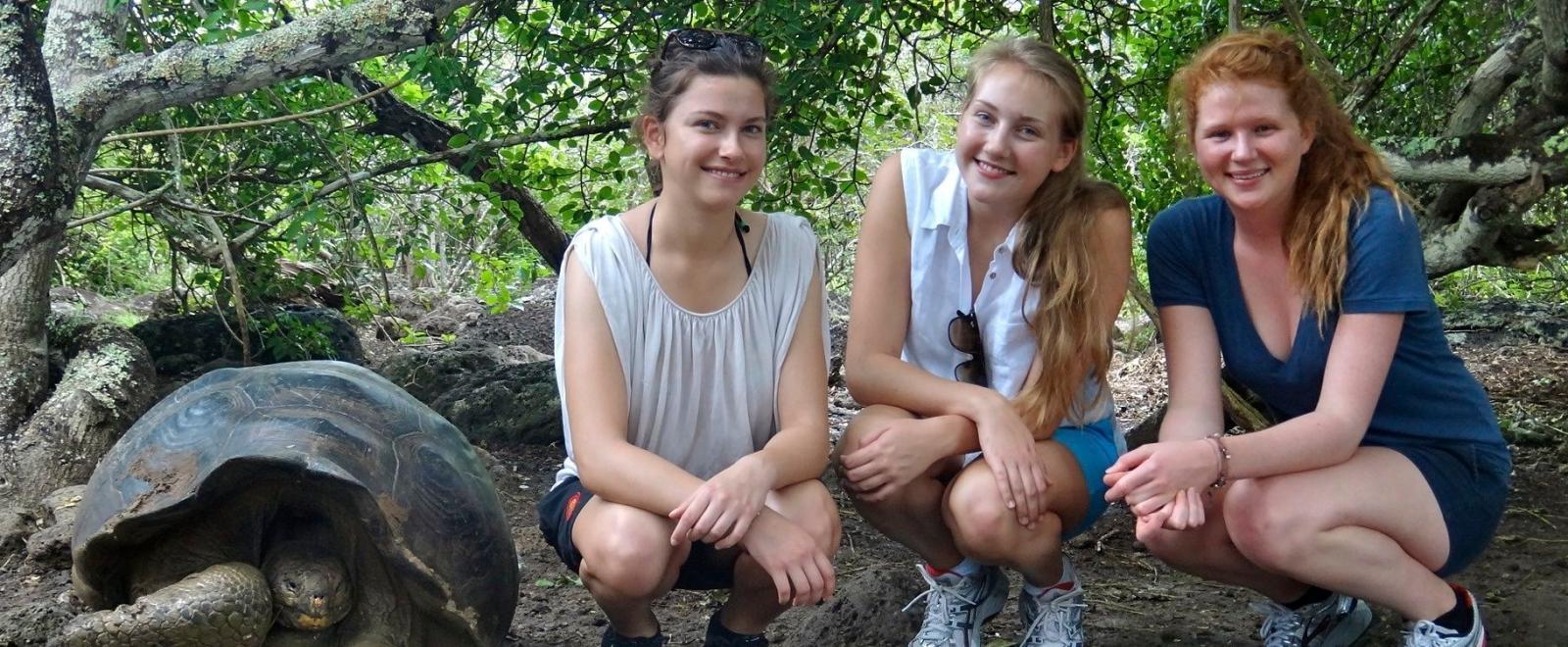 Projects Abroad staff show volunteers around on the islands in Ecuador.