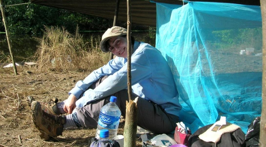 A campsite in the Amazon Rainforest in Peru