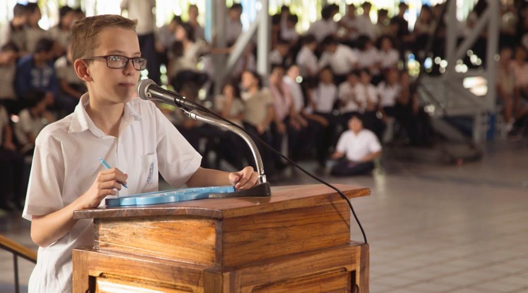 A volunteer teaching in Costa Rica helped her students prepare for their spelling bee