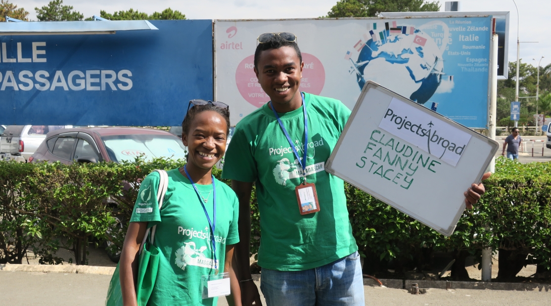 Madagascar staff collect volunteers as they arrive at the airport to ensure that they stay safe while volunteering abroad.