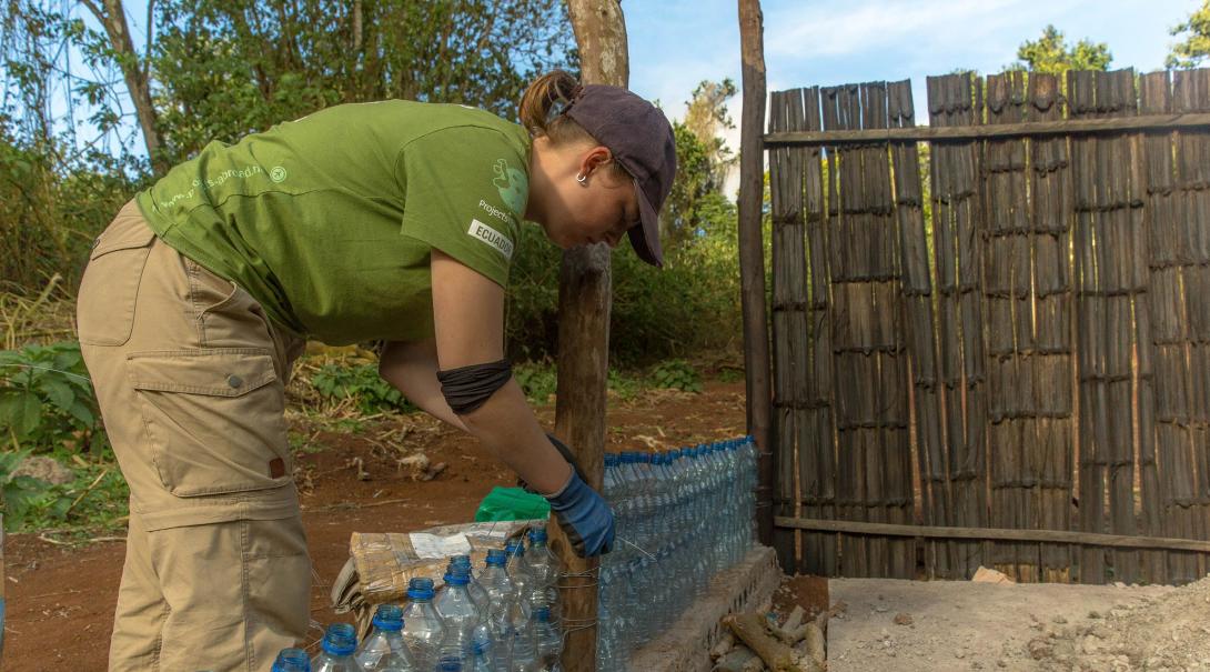 Projects Abroad Galapagos Island volunteers create awareness around recycling during their conservation work experience in Ecuador.