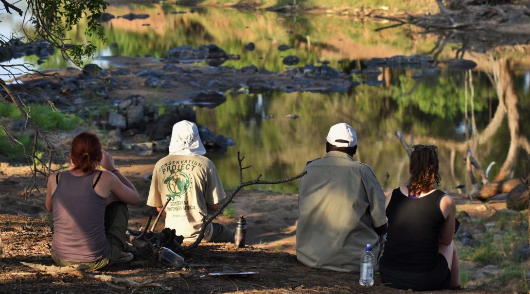 Students observe animals on a Conservation Program in Botswana.