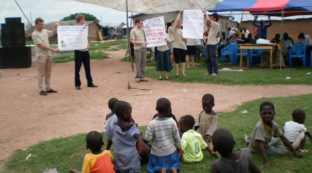 Projects Abroad high school volunteers participate in outreach activities during their human rights internship for teenagers in Ghana.