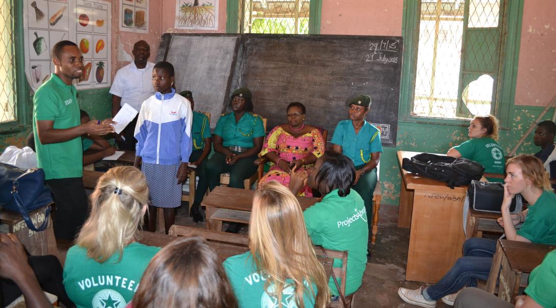 Projects Abroad high school volunteers learn about local traditions and political system in Ghana during their human rights internship for teenagers.