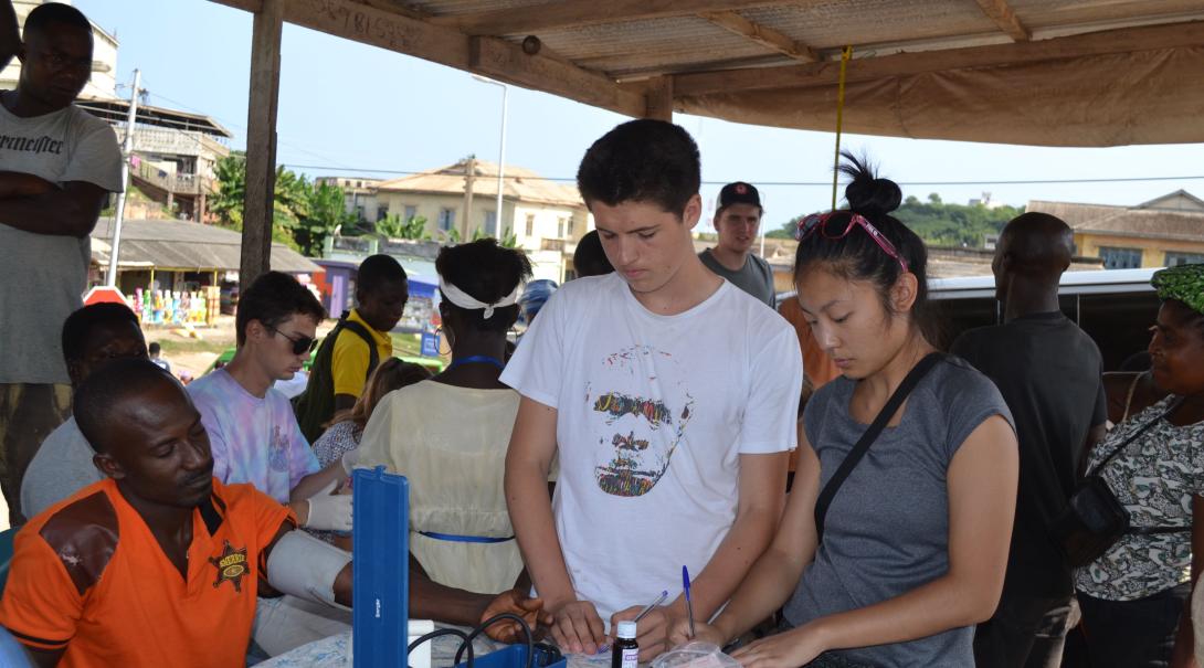 Some Public Health volunteers participate in awareness campaigns and medical outreaches while doing their internship with Projects Abroad in Ghana.