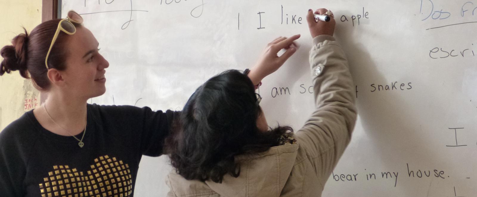 A teacher being trained in Peru