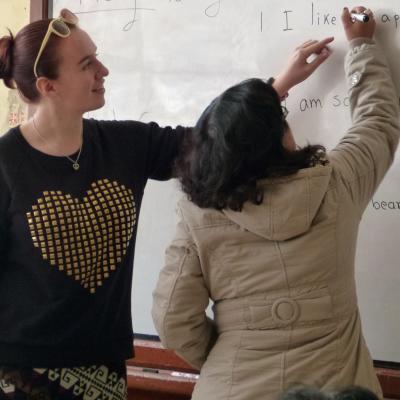 A teacher being trained in Peru