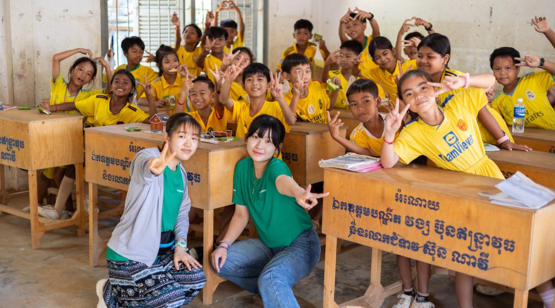 Childcare volunteers in Cambodia